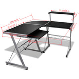 NNEVL Computer Desk Workstation With Pull Out Keyboard Tray Black