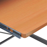 NNEVL Computer Desk Workstation With Pull Out Keyboard Tray Brown