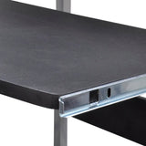 NNEVL 2 Piece Computer Desk with Pull-out Keyboard Tray Black