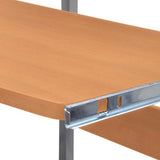 NNEVL 2 Piece Computer Desk with Pull-out Keyboard Tray Brown