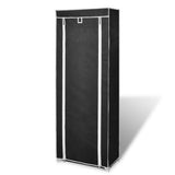 NNEVL Fabric Shoe Cabinet with Cover 162 x 57 x 29 cm Black
