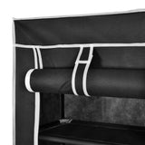 NNEVL Fabric Shoe Cabinet with Cover 162 x 57 x 29 cm Black