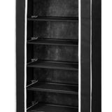 NNEVL Fabric Shoe Cabinet with Cover 162 x 57 x 29 cm Black