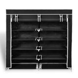NNEVL Fabric Shoe Cabinet with Cover 115 x 28 x 110 cm Black