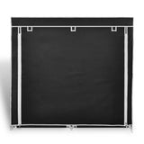 NNEVL Fabric Shoe Cabinet with Cover 115 x 28 x 110 cm Black