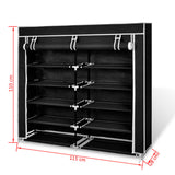NNEVL Fabric Shoe Cabinet with Cover 115 x 28 x 110 cm Black