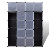 NNEVL Modular Cabinet 14 Compartments Black and White 37x146x180.5 cm