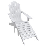 NNEVL Garden Chair with Ottoman Wood White