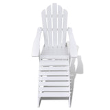 NNEVL Garden Chair with Ottoman Wood White