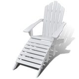 NNEVL Garden Chair with Ottoman Wood White