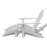 NNEVL Garden Chair with Ottoman Wood White
