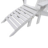 NNEVL Garden Chair with Ottoman Wood White