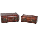 NNEVL Wooden Treasure Chests 2 pcs Vintage Brown