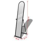 NNEVL Free Standing Floor Mirror Full Length Rectangular Black