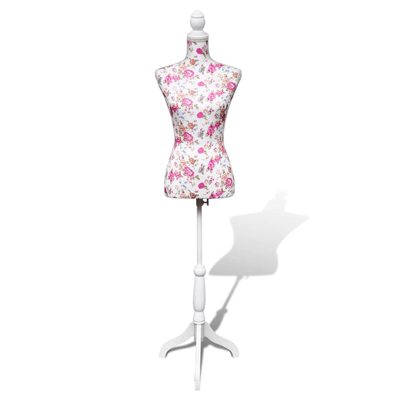 NNEVL Ladies Bust Display Mannequin Cotton White With Rose