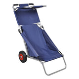 NNEVL Beach Trolley with Wheels Portable Foldable Blue