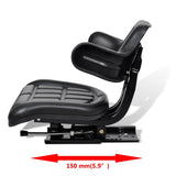 NNEVL Tractor Seat with Backrest Black