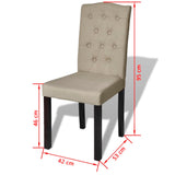 NNEVL Dining Chairs 4 pcs Camel Fabric