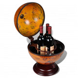 NNEVL Tabletop Globe Bar Wine Stand Eucalyptus Wood
