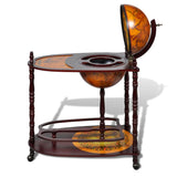 NNEVL Globe Bar Wine Stand Eucalyptus Wood Freestanding