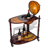 NNEVL Globe Bar Wine Stand Eucalyptus Wood Freestanding