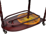 NNEVL Globe Bar Wine Stand Eucalyptus Wood Freestanding