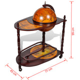NNEVL Globe Bar Wine Stand Eucalyptus Wood Freestanding