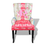 NNEVL French Chair with Patchwork Design Fabric