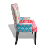 NNEVL French Chair with Patchwork Design Fabric