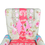 NNEVL French Chair with Patchwork Design Fabric