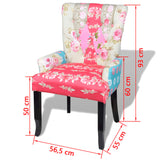 NNEVL French Chair with Patchwork Design Fabric
