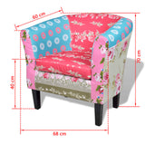 NNEVL Armchair with Footstool Patchwork Design Fabric