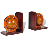 NNEVL Bookstand World Map Globe Bookend Classic A Pair