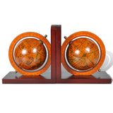NNEVL Bookstand World Map Globe Bookend Classic A Pair