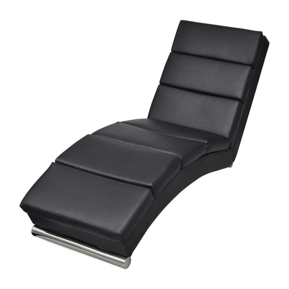 NNEVL Chaise Longue Black Faux Leather