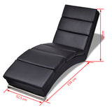 NNEVL Chaise Longue Black Faux Leather