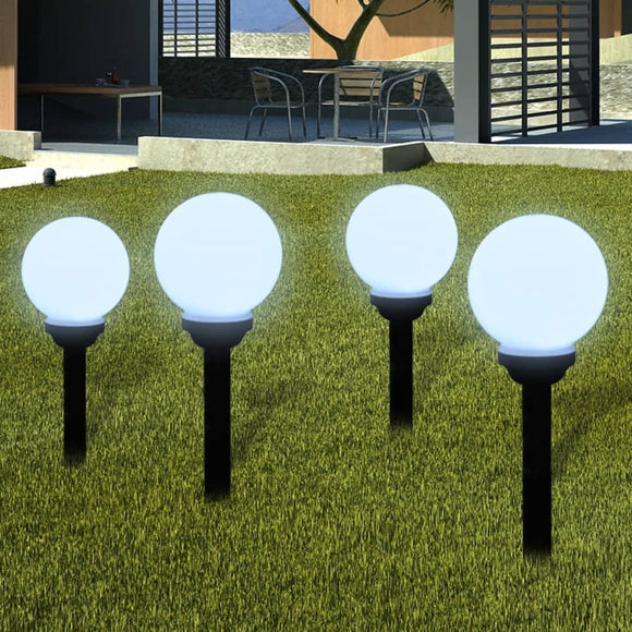 NNEVL Garden Path Solar Ball Light LED 15cm 4pcs with Ground Spike
