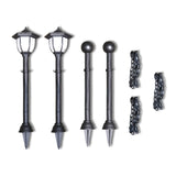 NNEVL Chain Fence with Solar Lights Two LED Lamps Two Poles
