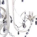 NNEVL Crystal Pendant Ceiling Lamp Chandelier Elegant White