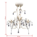 NNEVL Crystal Pendant Ceiling Lamp Chandelier Elegant White
