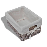 NNEVL Paulownia Wood Storage Rack 5 Weaving Baskets Brown