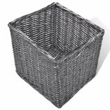 NNEVL White Storage & Entryway Bench with Cushion Top 3 Basket