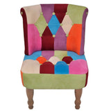 NNEVL French Chair with Patchwork Design Fabric