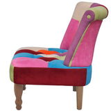 NNEVL French Chair with Patchwork Design Fabric