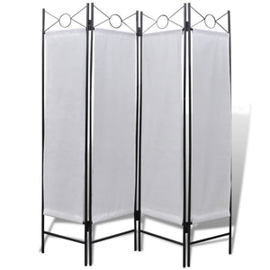 NNEVL 4-Panel Room Divider Privacy Folding Screen White 160 x 180 cm