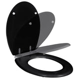 NNEVL Toilet Seats with Soft Close Lids MDF Black