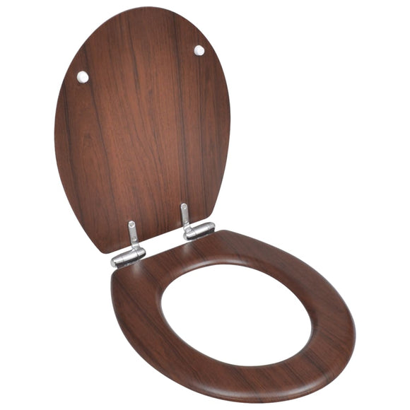 NNEVL WC Toilet Seat MDF Soft Close Lid Simple Design Wood