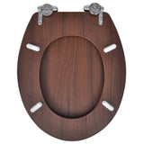NNEVL WC Toilet Seat MDF Soft Close Lid Simple Design Wood