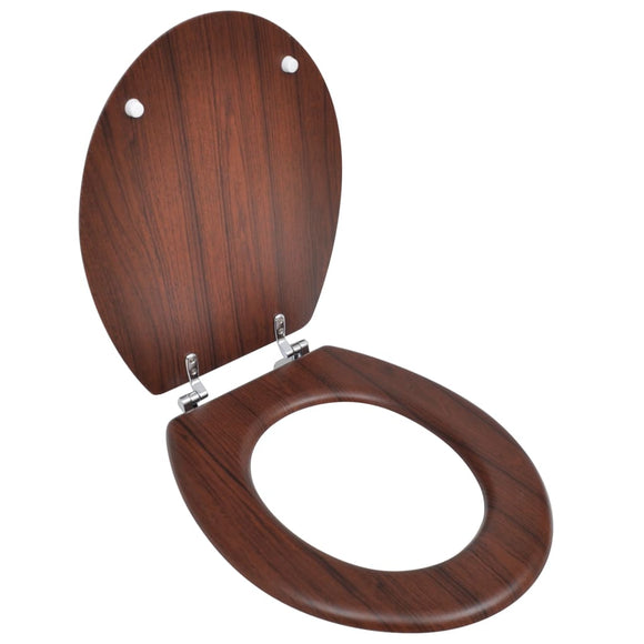 NNEVL WC Toilet Seat MDF Lid Simple Design Brown