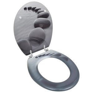 NNEVL WC Toilet Seat MDF Lid Stones